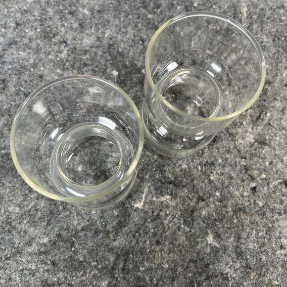 Set of 2 VTG Corning Pyrex 5" Un-candle Floating Candle Holders, Dumbell Glasses - Picture 2 of 11